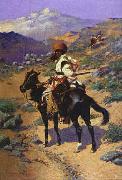 Frederick Remington Indian Trapper USA oil painting artist